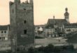 Zerstörter Bergfried im Jahr 1958