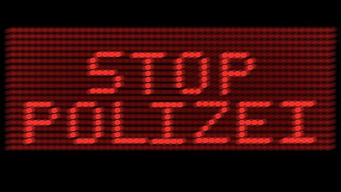 Stop-Polizei LED-Leuchtschrift