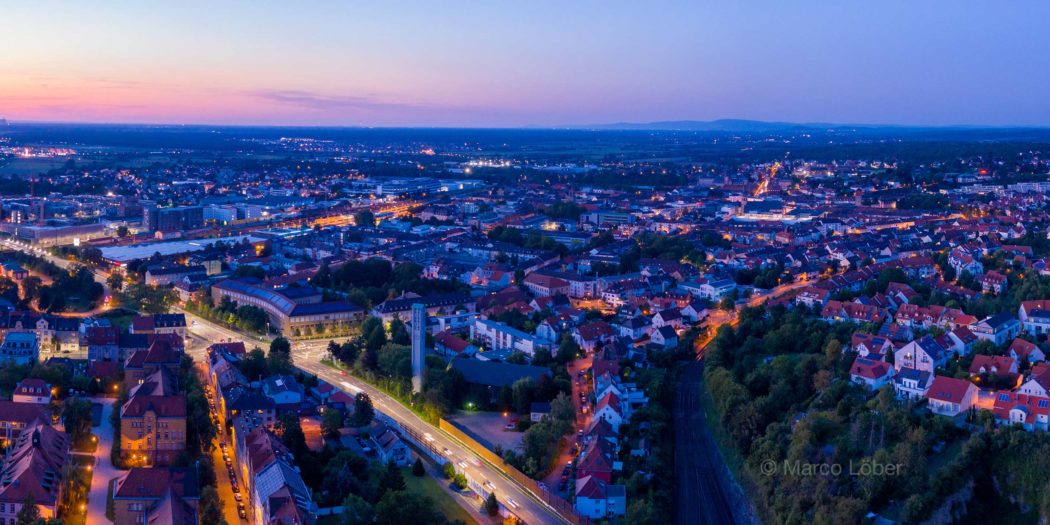 Panorama Bruchsal in der Abenddämmerung - Bild der Woche