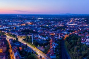 Panorama Bruchsal in der Abenddämmerung - Bild der Woche
