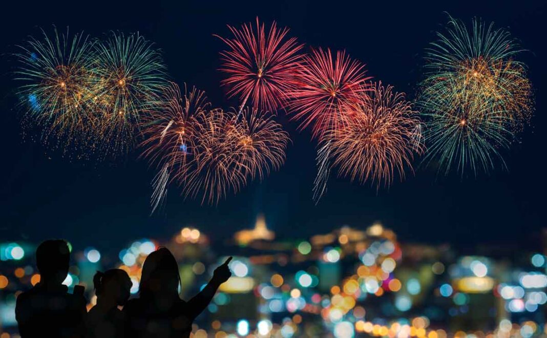 ÖSTRINGEN | Große Silvesterparty mit heißer Musik und tollem Feuerwerk Symbolbild Silvester Raketen Feuerwerk