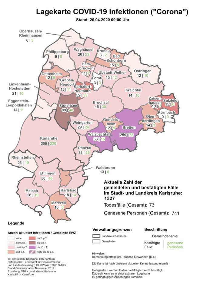 Landkarte Landkreis Karlsruhe