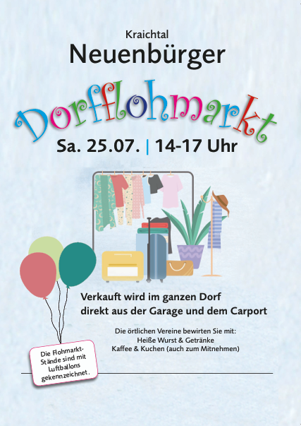 Unser Stöber-Tipp | 25.7. | Dorfflohmarkt Neuenbürg Unser Stöber-Tipp | 25.7. | Dorfflohmarkt Neuenbürg