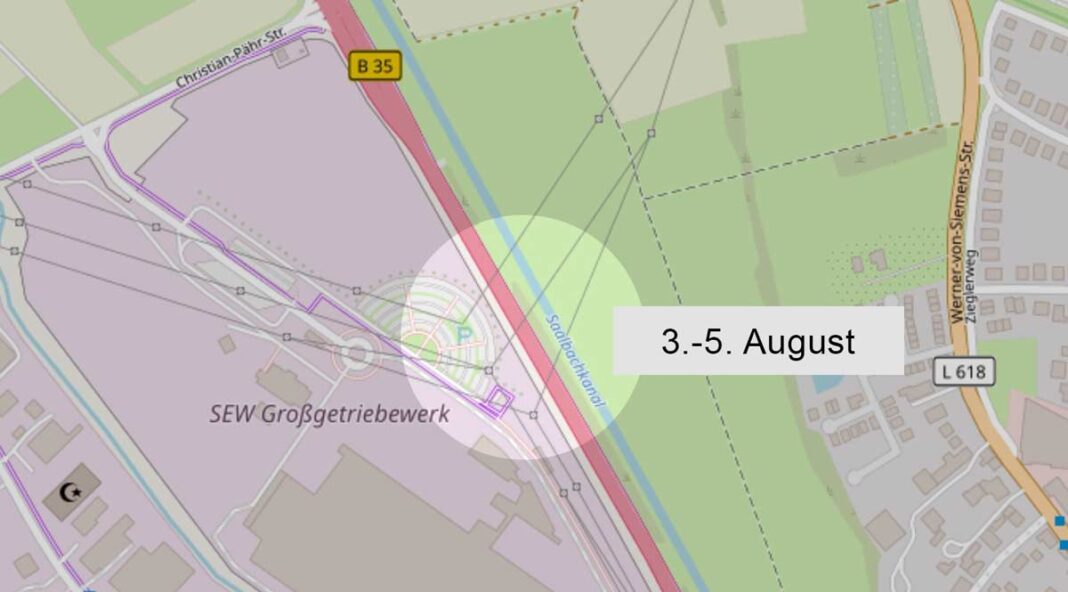 Kurze Zwangspausen auf B35 zwischen 3. und 5. August Kurze Zwangspausen auf B35 zwischen 3. und 5. August