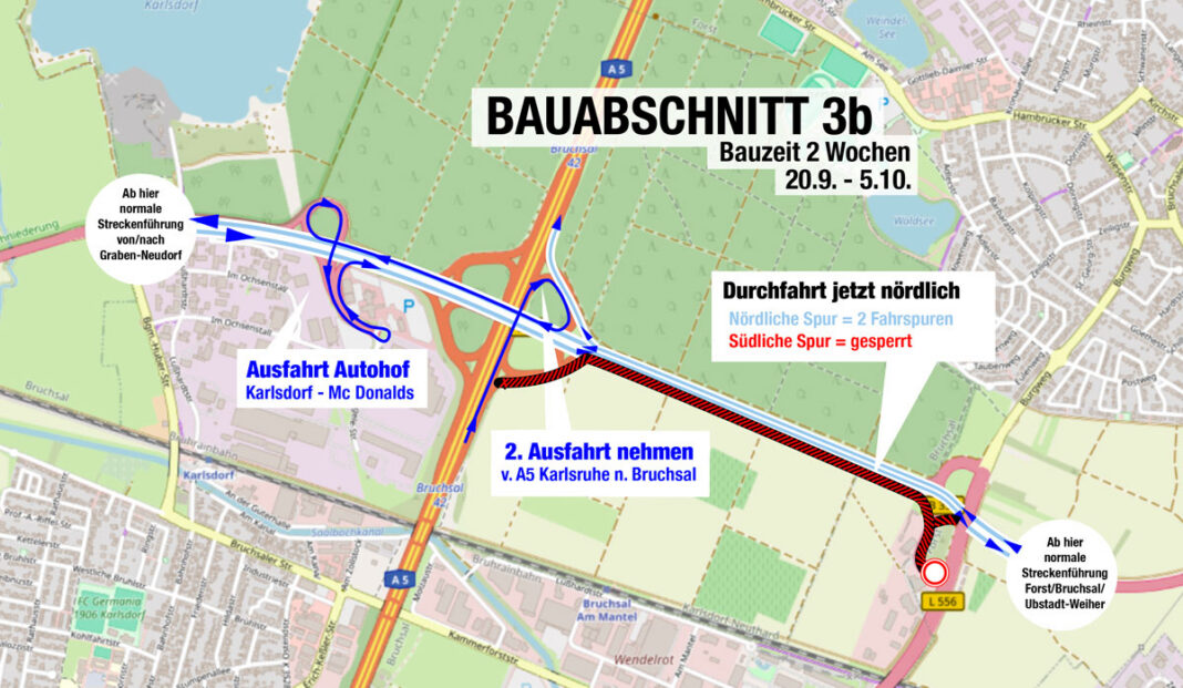 Die B35 Baustelle wandert weiter – Bauabschnitt 3b bringt wenig Änderungen Die B35 Baustelle wandert weiter – Bauabschnitt 3b bringt wenig Änderungen